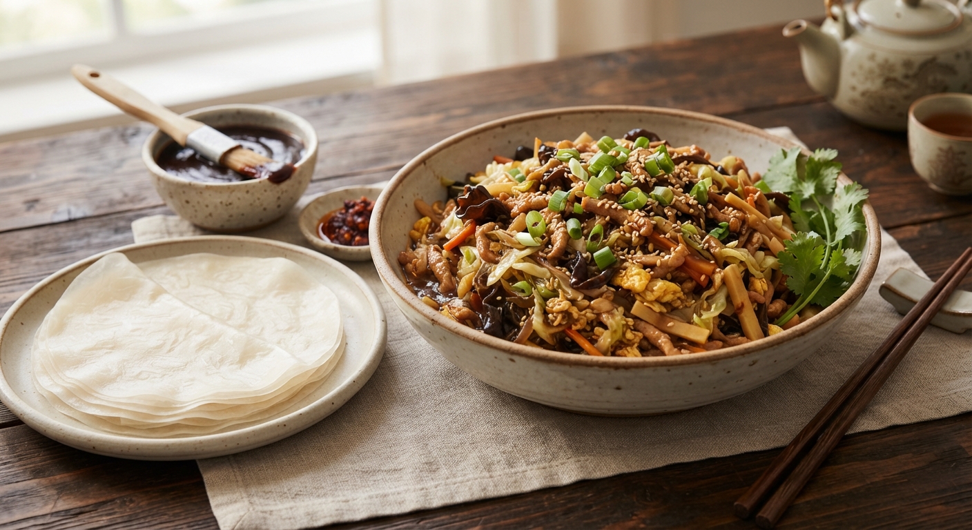 Moo Shu Pork with Rice Wraps