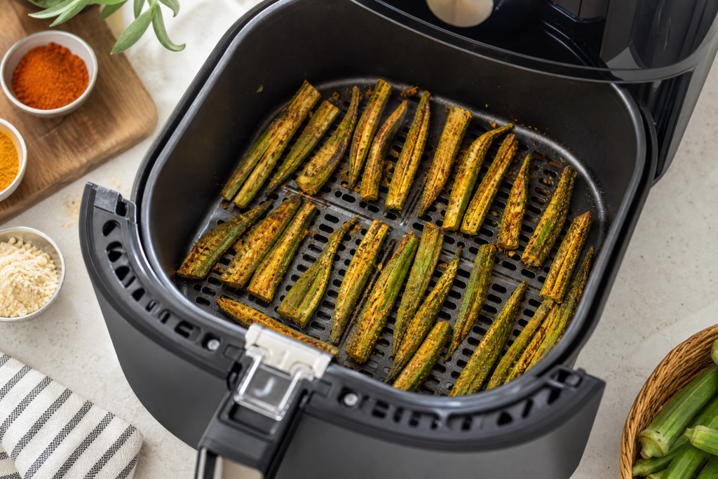 Air Fryer Kurkuri Bhindi (Crispy Okra Without the Deep Fry)