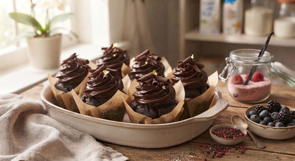 Dark Chocolate Ganache Cupcakes