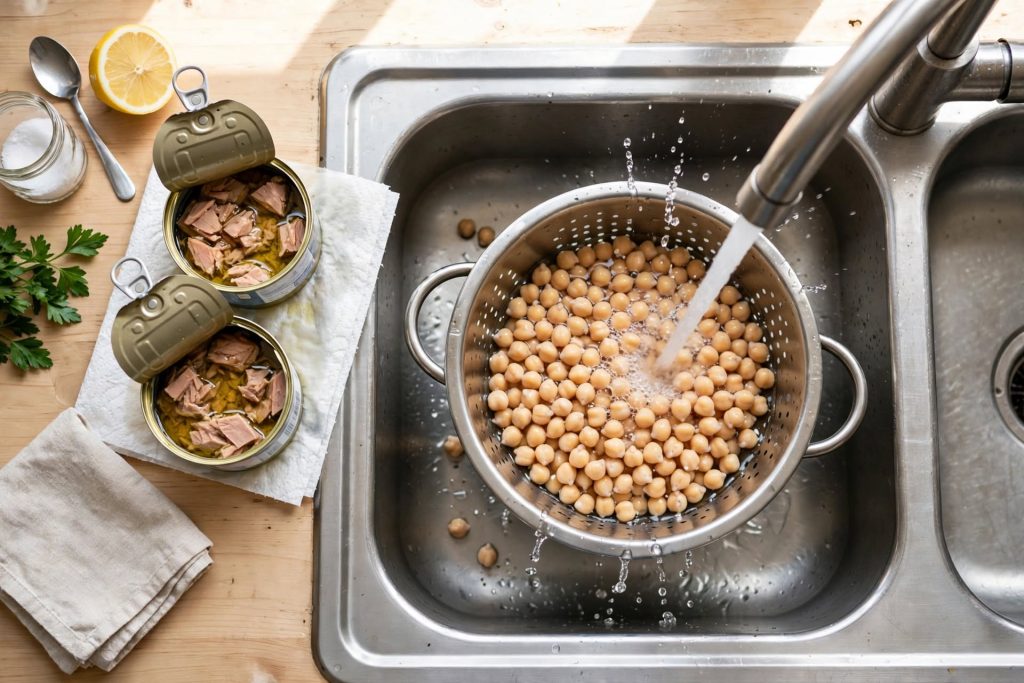 Mediterranean Chickpea Tuna Salad (No Mayo, High Protein