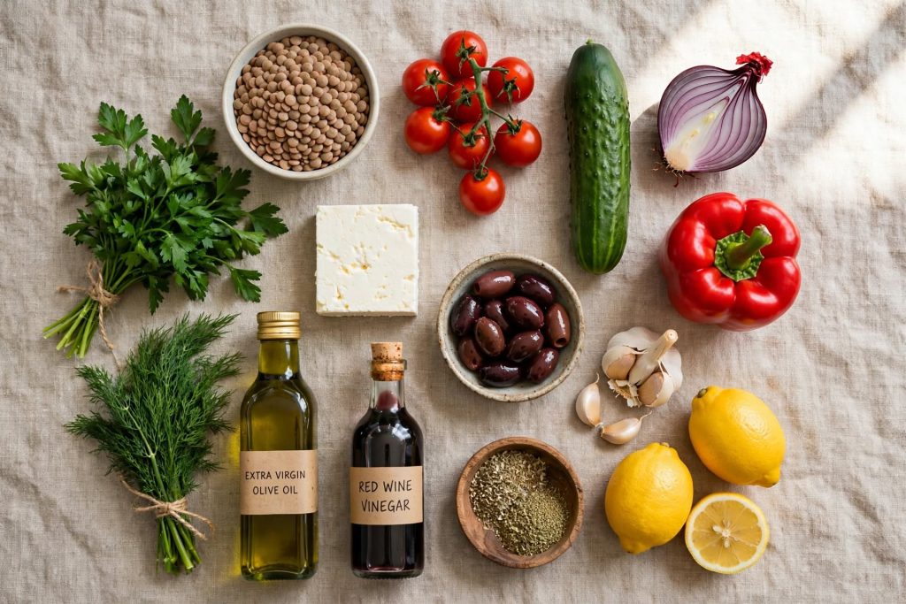 Greek Mediterranean Lentil Salad