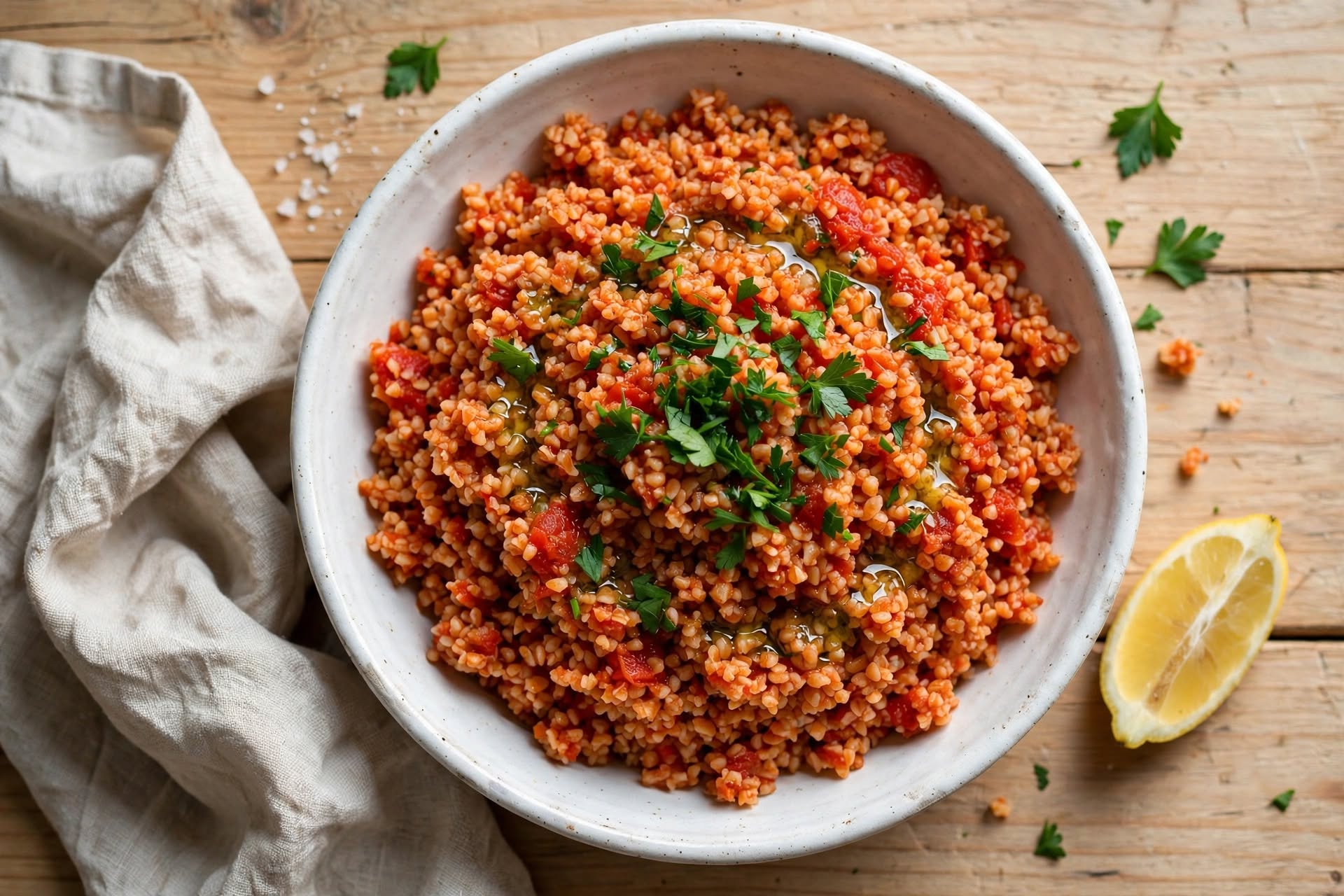 Turkish Tomato Bulgur Pilaf (Easy Mediterranean One-Pot Side)