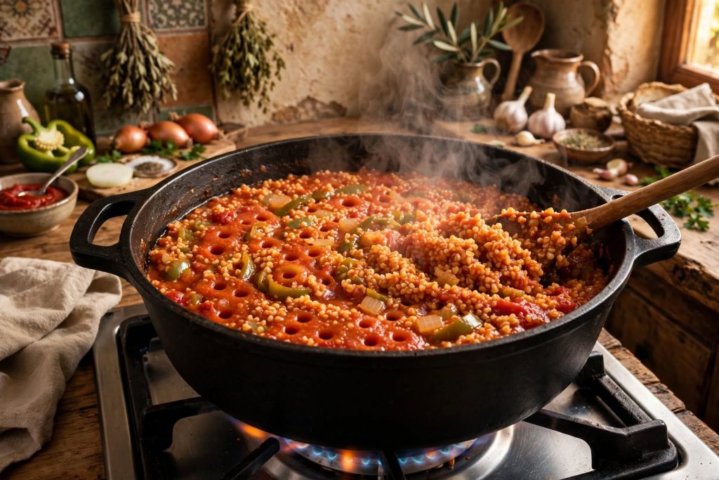 Turkish Tomato Bulgur Pilaf (Easy Mediterranean One-Pot Side)