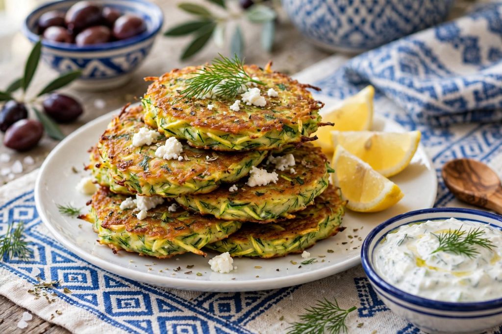 Greek Zucchini Fritters with Feta (Kolokithokeftedes)