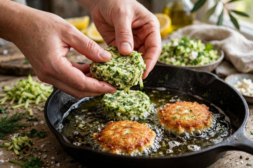Greek Zucchini Fritters with Feta (Kolokithokeftedes)