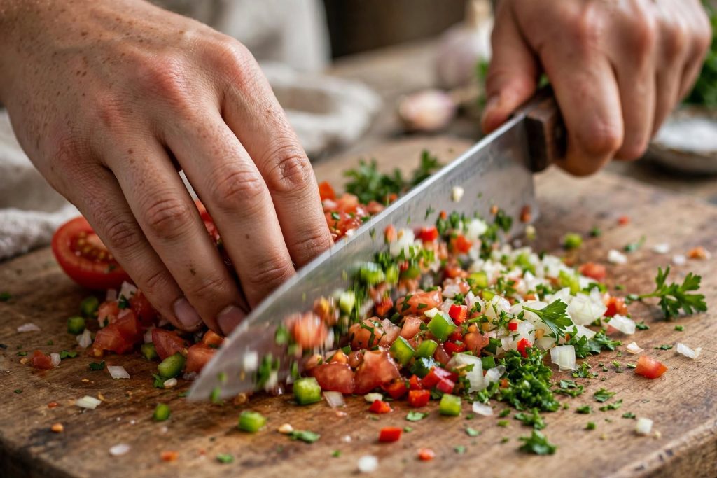 Turkish Ezme Salad (Acılı Ezme) - Spicy Tomato and Pepper Mezze