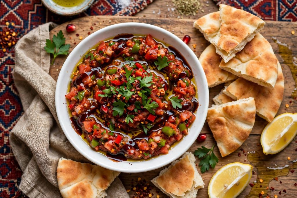 Turkish Ezme Salad (Acılı Ezme) - Spicy Tomato and Pepper Mezze