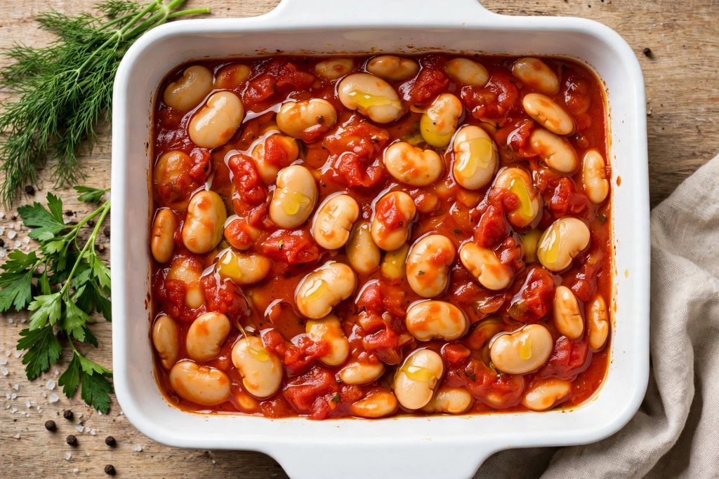Easy Greek Gigantes Plaki with Butter Beans