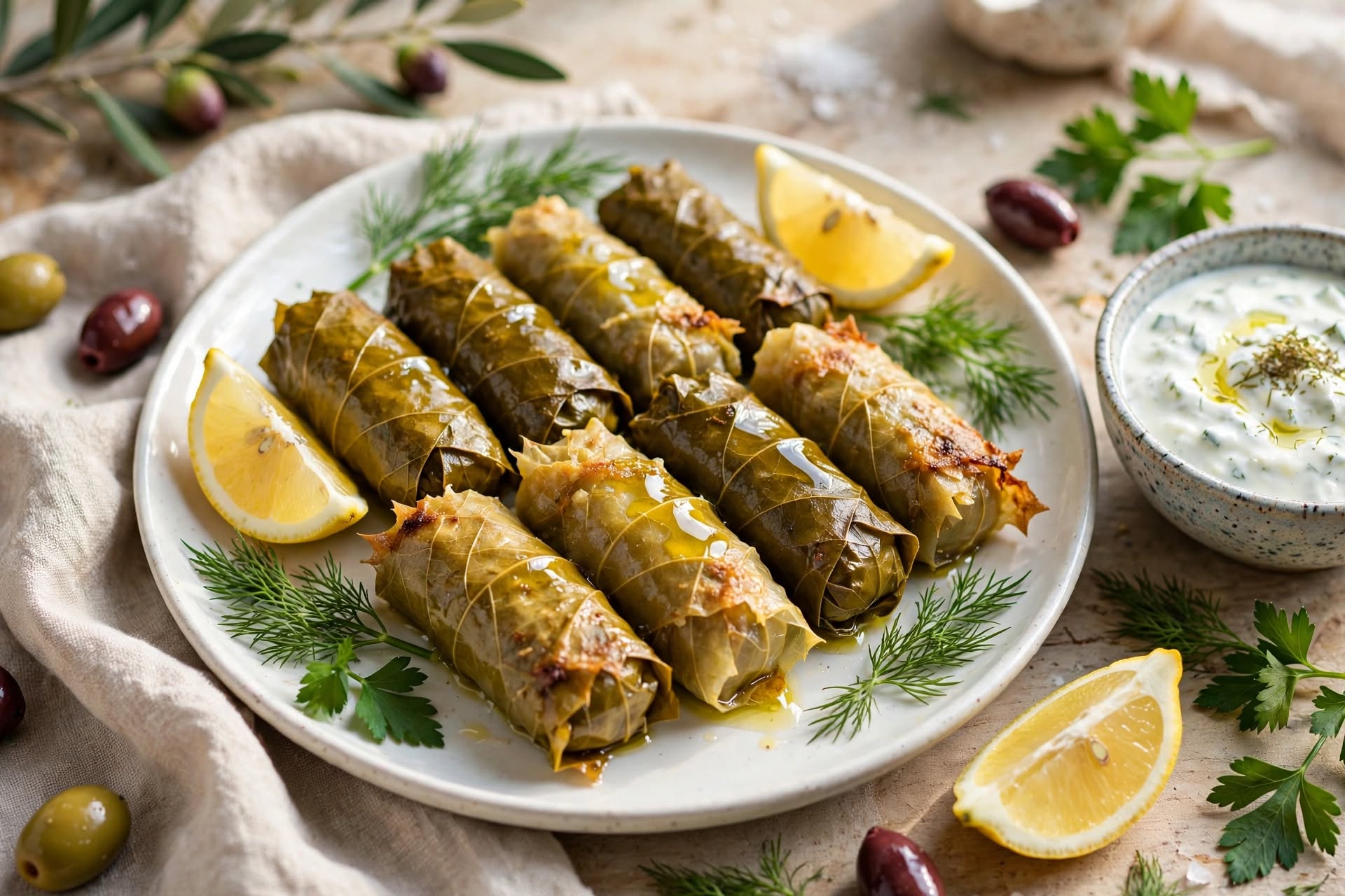Air Fryer Stuffed Grape Leaves (Easy Dolmas Recipe)