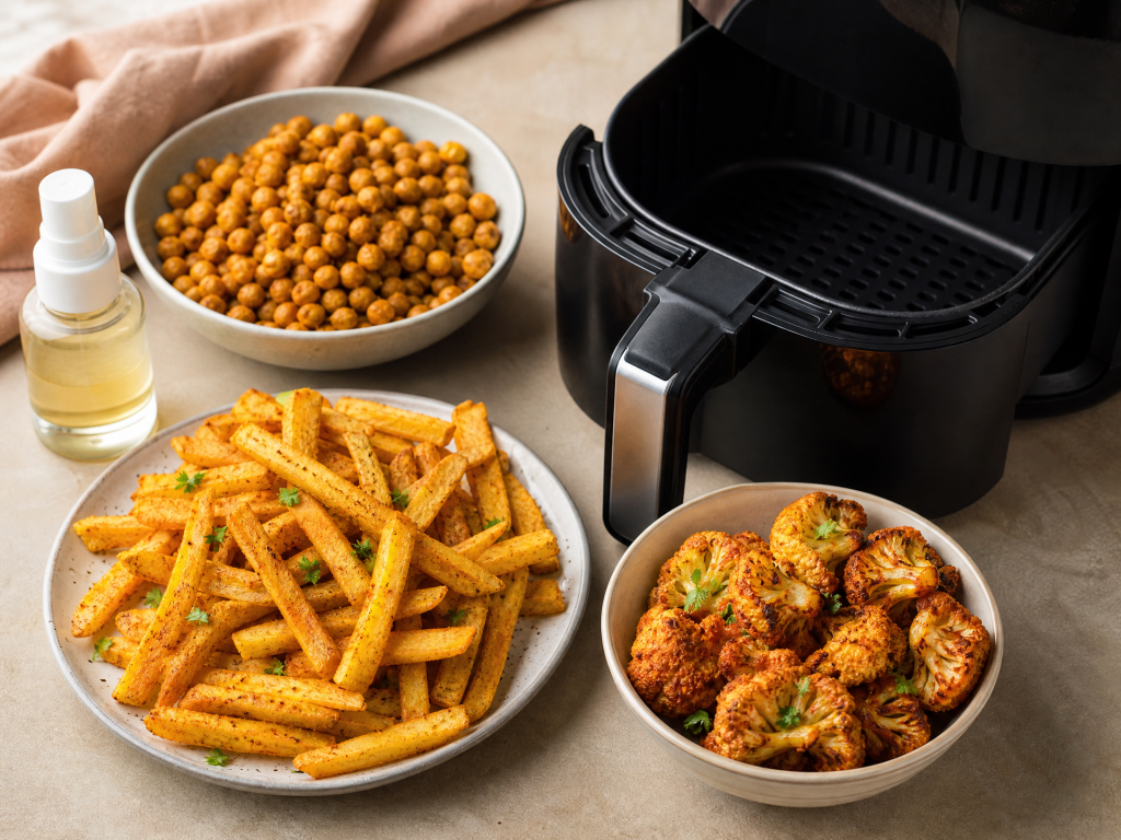 12 Indian Vegetarian Air Fryer Snacks (With Exact Temps, Times & Nutrition)