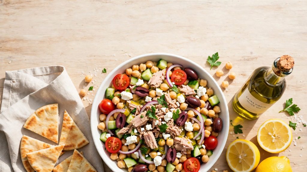 Mediterranean Chickpea Tuna Salad (No Mayo, High Protein