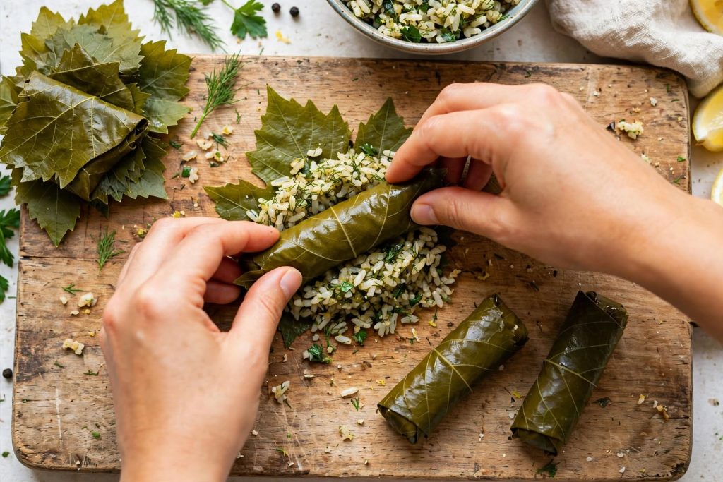 Air Fryer Stuffed Grape Leaves (Easy Dolmas Recipe)