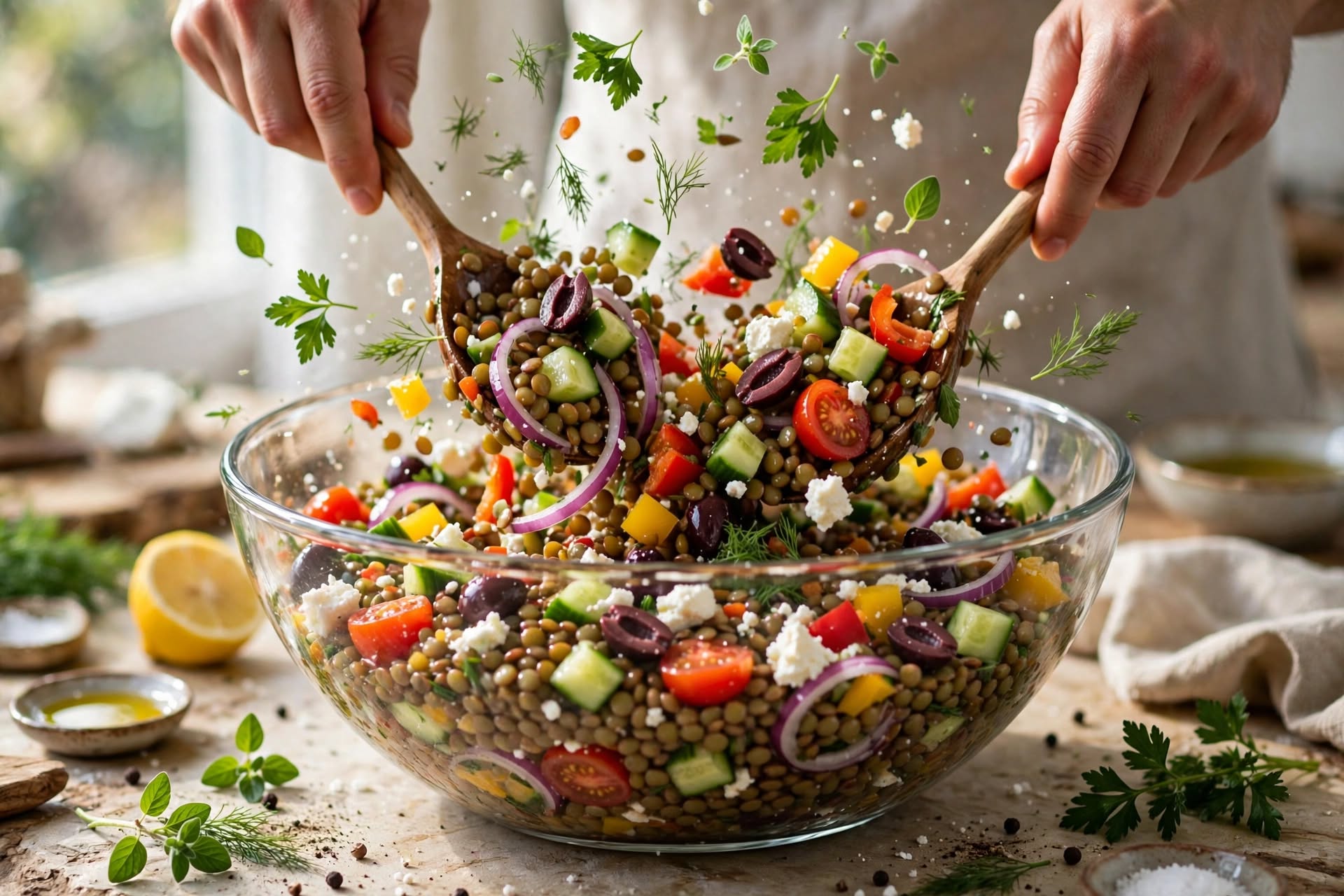 Greek Mediterranean Lentil Salad
