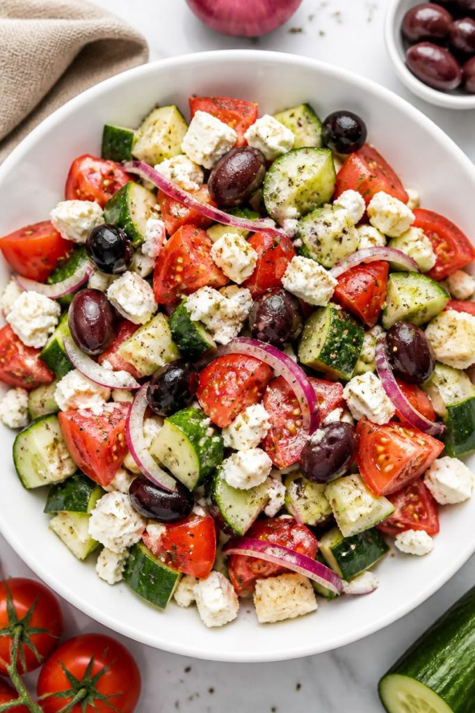 Greek Salad with Feta and Olives