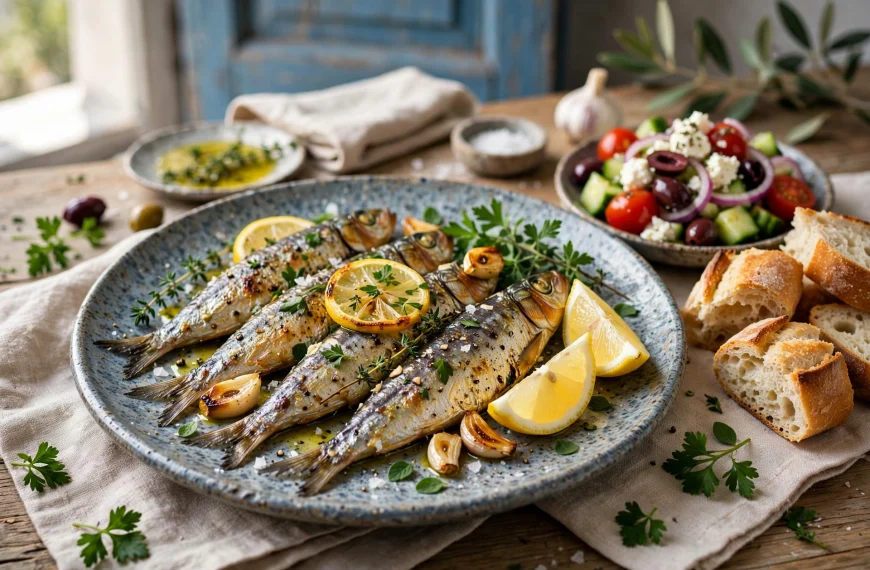 Mediterranean Baked Sardines with Lemon, Garlic, and Herbs