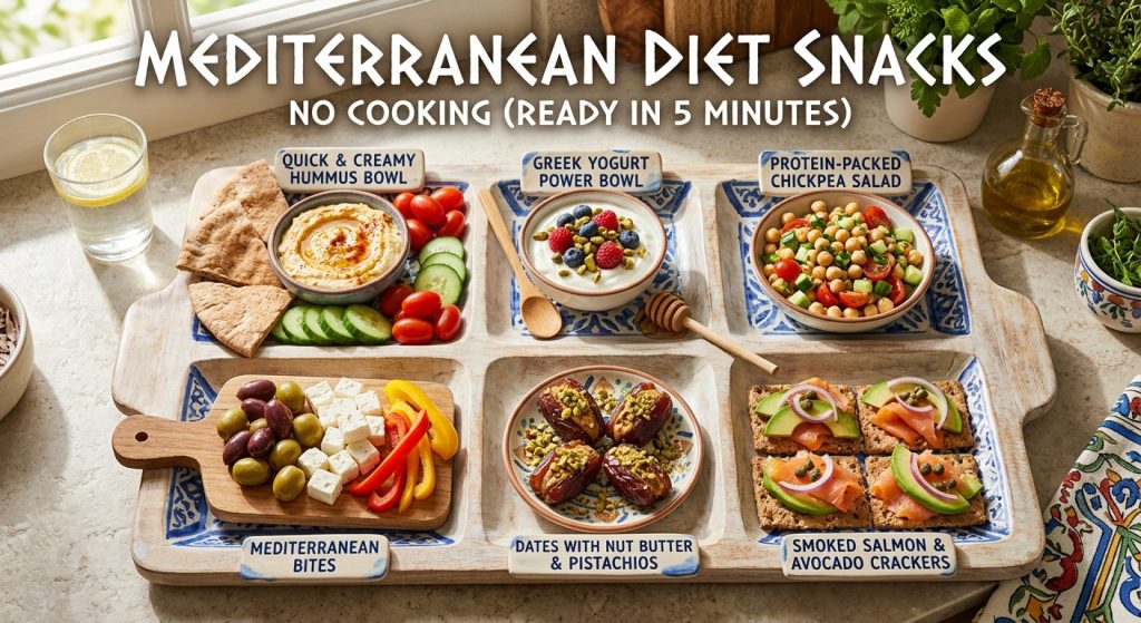Mediterranean Diet Snacks With No Cooking (Ready in 5 Minutes)