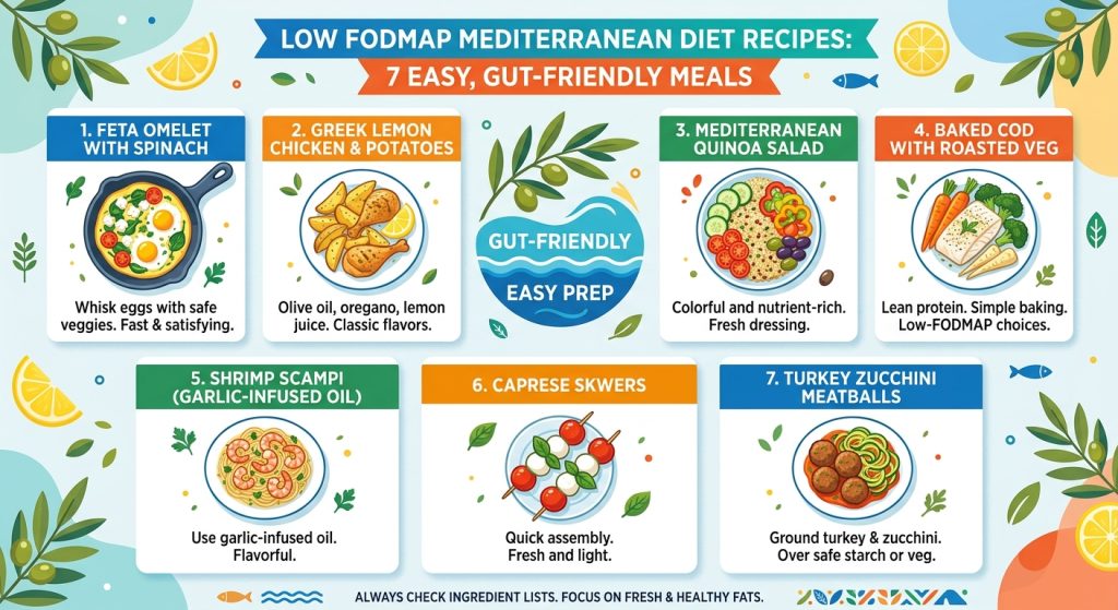 Low FODMAP Mediterranean Diet Recipes: 7 Easy, Gut-Friendly Meals