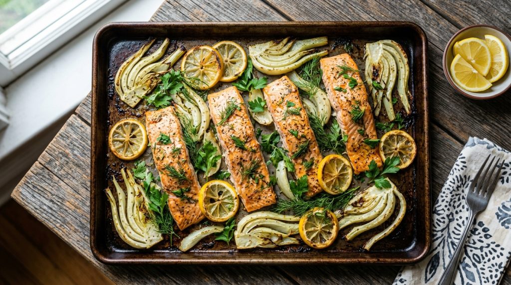 Baked Salmon with Fennel and Lemon