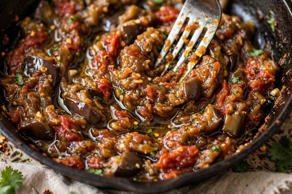 Moroccan Zaalouk (Cooked Eggplant and Tomato Salad)