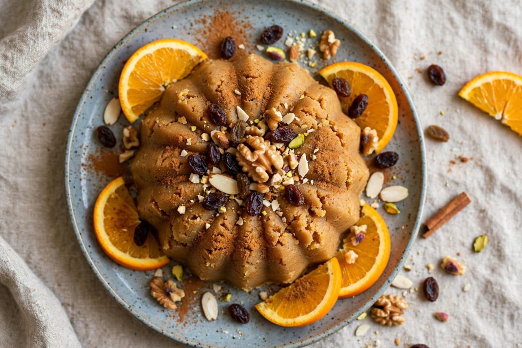 halva with Orange, Cinnamon, Raisins, and Nuts make
